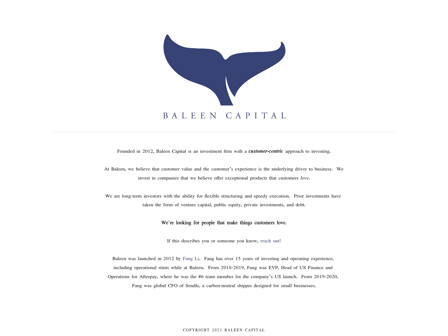 Baleen Capital